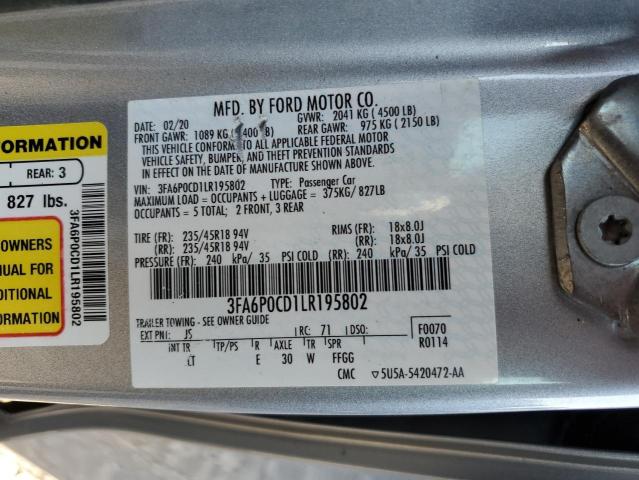 2020 FORD FUSION SEL - 3FA6P0CD1LR195802