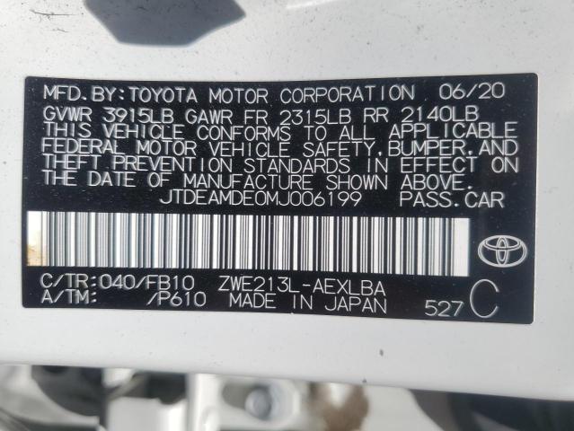 2021 TOYOTA COROLLA LE - JTDEAMDE0MJ006199