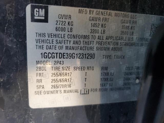 2016 CHEVROLET COLORADO Z - 1GCGTDE39G1231290