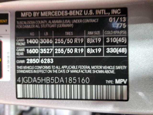 VIN 4JGDA5HB5DA185160 2013 Mercedes-Benz ML-Class, ... no.13