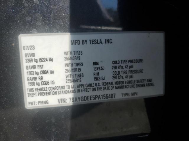 VIN 7SAYGDEE5PA155407 2023 Tesla MODEL Y no.12