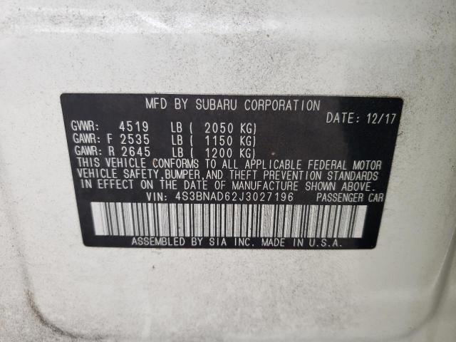 2018 SUBARU LEGACY 4S3BNAD62J3027196