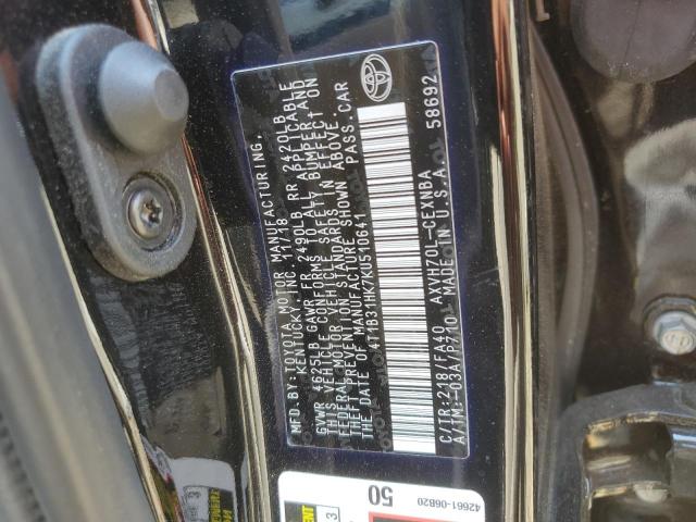 VIN 4T1B31HK7KU510641 2019 Toyota Camry, LE no.12