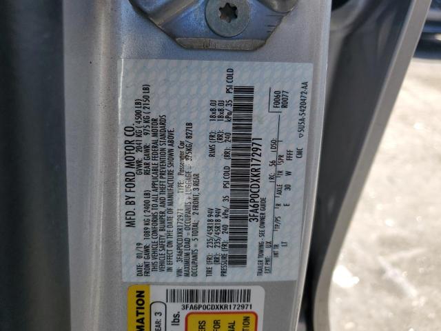 2019 FORD FUSION SEL - 3FA6P0CDXKR172971