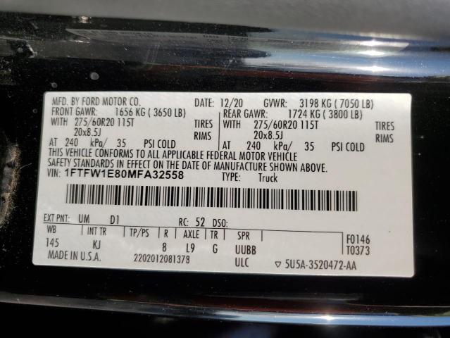 2021 FORD F150 SUPER 1FTFW1E80MFA32558  67272434