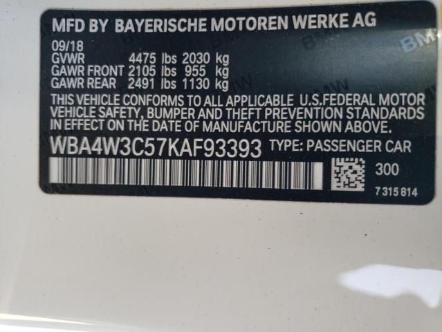 VIN WBA4W3C57KAF93393 2019 BMW 4 Series, 430I no.12