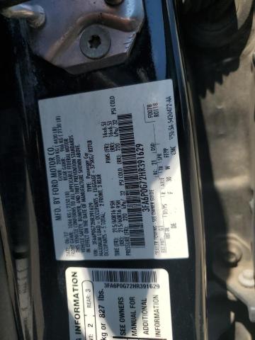 VIN 3FA6P0G72HR391629 2017 Ford Fusion, S no.12