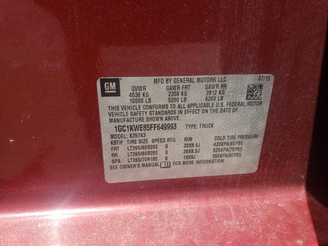 2015 CHEVROLET SILVERADO - 1GC1KWE85FF649993