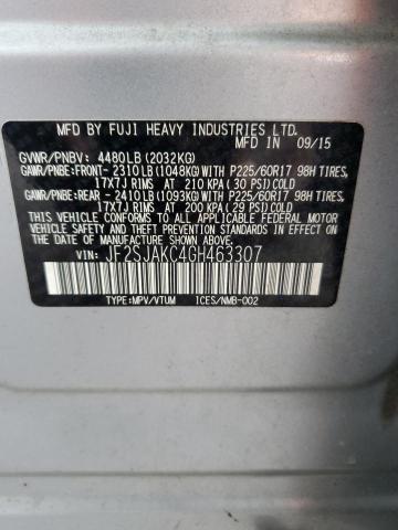 2016 SUBARU FORESTER 2 - JF2SJAKC4GH463307