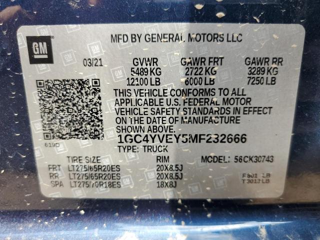 2021 CHEVROLET SILVERADO - 1GC4YVEY5MF232666