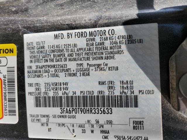 2017 FORD FUSION SE - 3FA6P0T90HR335633