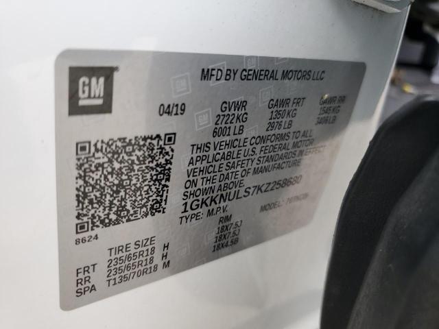 2019 GMC ACADIA SLT - 1GKKNULS7KZ258680