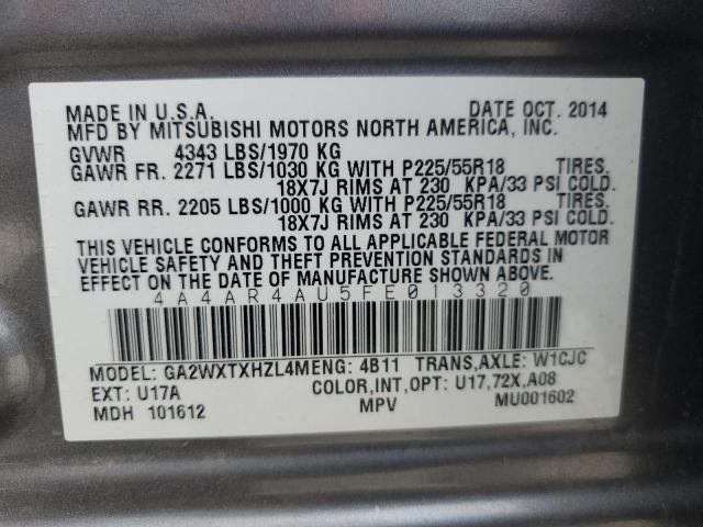 2015 MITSUBISHI OUTLANDER - 4A4AR4AU5FE013320