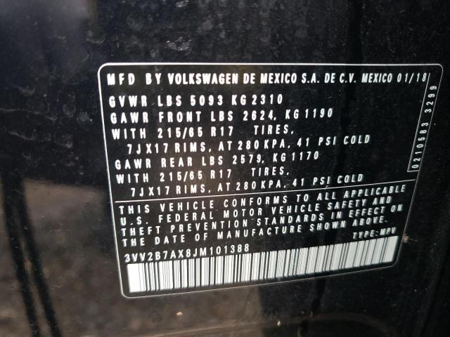 2018 VOLKSWAGEN TIGUAN SE - 3VV2B7AX8JM101388