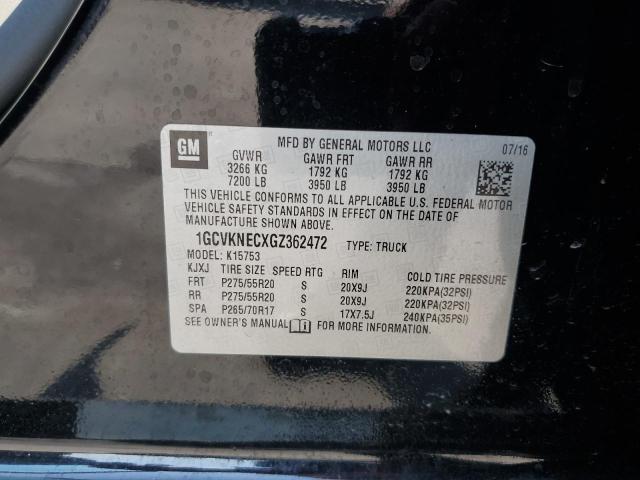2016 CHEVROLET SILVERADO - 1GCVKNECXGZ362472