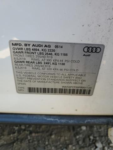 2015 AUDI Q3 PRESTIG WA1GFCFS0FR001123