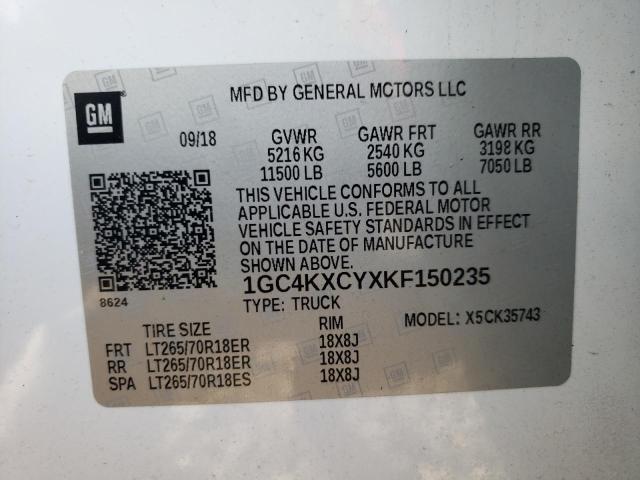 2019 CHEVROLET SILV1500 2 - 1GC4KXCYXKF150235