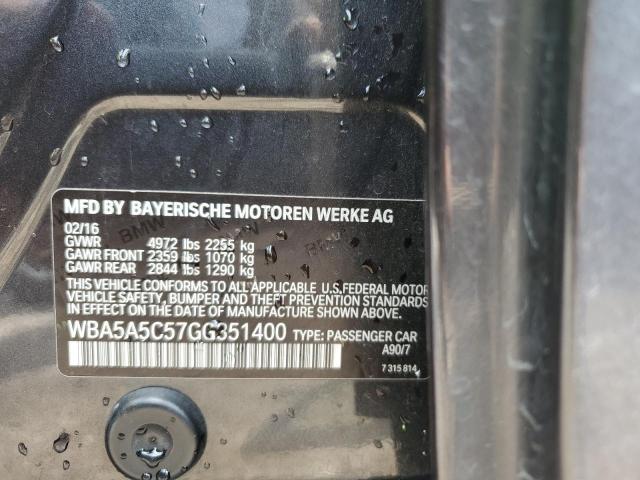 VIN WBA5A5C57GG351400 2016 BMW 5 Series, 528 I no.12