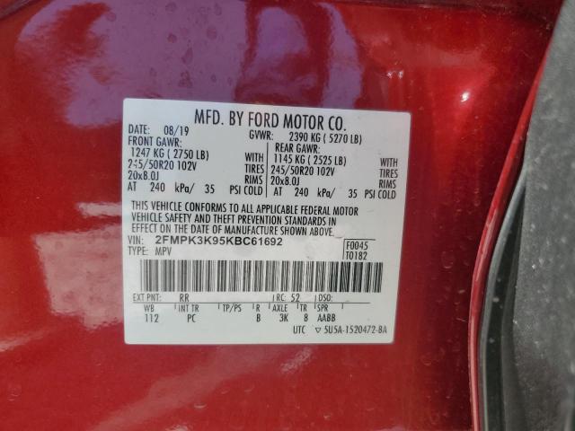 VIN 2FMPK3K95KBC61692 2019 Ford Edge, Titanium no.13