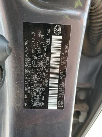 2016 LEXUS ES 350 - 58ABK1GG3GU012159