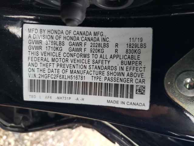 2020 HONDA CIVIC LX - 2HGFC2F6XLH516781