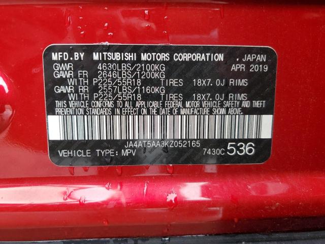 2019 MITSUBISHI ECLIPSE CR - JA4AT5AA3KZ052165