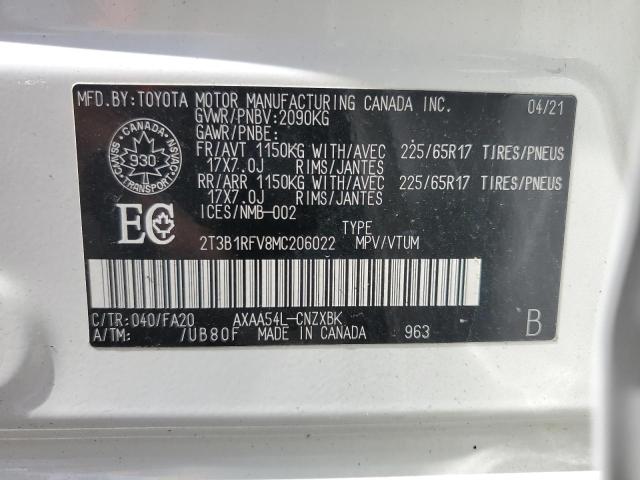 2021 TOYOTA RAV4 LE - 2T3B1RFV8MC206022