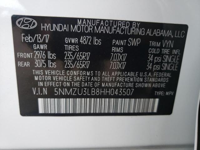 2017 HYUNDAI SANTA FE S - 5NMZU3LB8HH043507