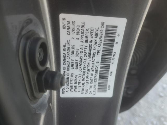 2018 HONDA CIVIC LX - 2HGFC2F52JH602316