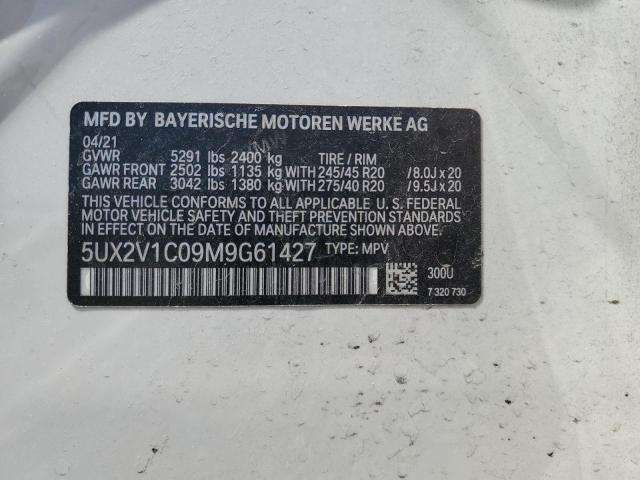 VIN 5UX2V1C09M9G61427 2021 BMW X4, Xdrive30I no.13