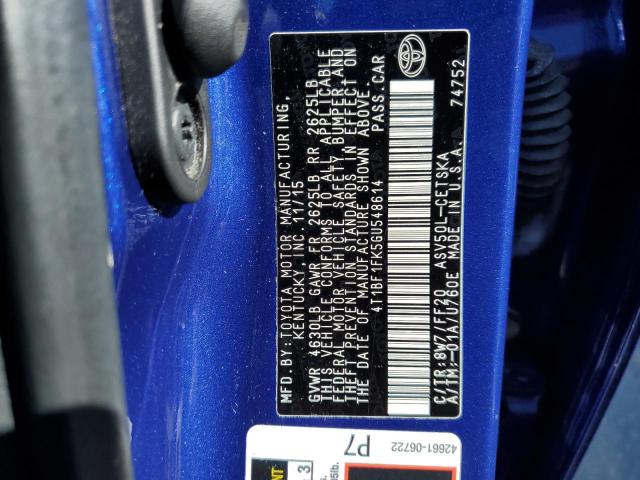 2016 TOYOTA CAMRY LE - 4T1BF1FK5GU548614