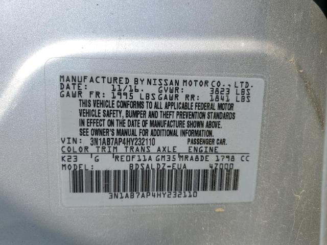 2017 NISSAN SENTRA S - 3N1AB7AP4HY232110