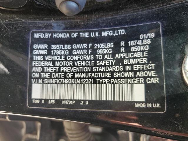 2019 HONDA CIVIC SPOR - SHHFK7H93KU412321