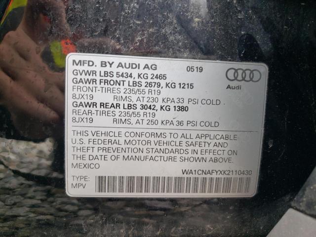 VIN WA1CNAFYXK2110430 2019 Audi Q5, Prestige no.13