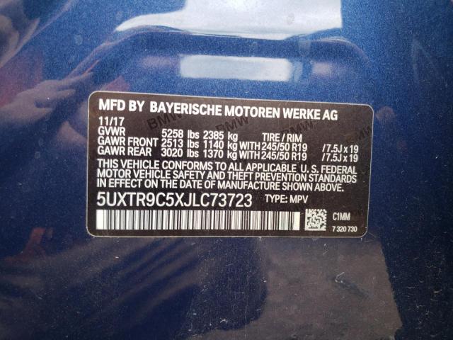 VIN 5UXTR9C5XJLC73723 2018 BMW X3, Xdrive30I no.12