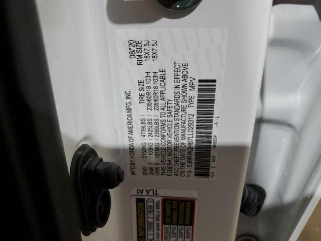 2020 HONDA CRV EXL 5J6RW2H87LL029312