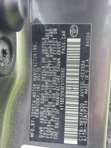 2015 TOYOTA CAMRY HYBR - 4T1BD1FK9FU170592