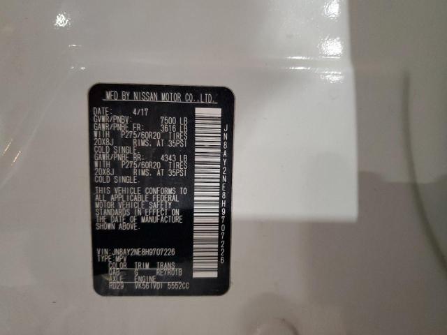 2017 NISSAN ARMADA PLA - JN8AY2NE8H9707226