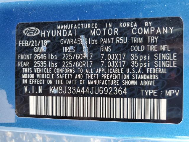 VIN KM8J33A44JU692364 2018 Hyundai Tucson, Sel no.13