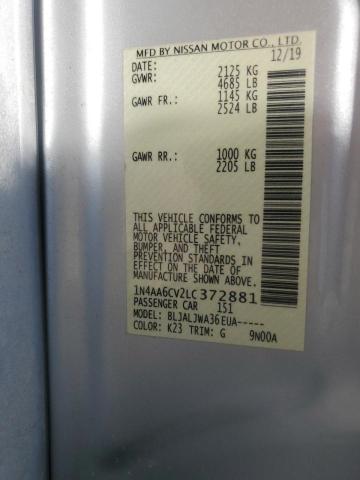 2020 NISSAN MAXIMA SV - 1N4AA6CV2LC372881