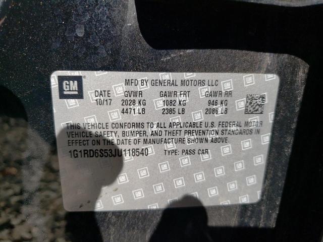 2018 CHEVROLET VOLT PREMI - 1G1RD6S53JU118540