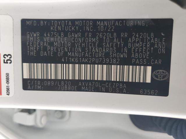 VIN 4T1K61AK2PU739382 2023 Toyota Camry, Xse no.13