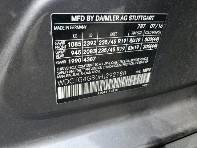 VIN WDCTG4GB0HJ292188 2017 Mercedes-Benz GLA-Class,... no.13