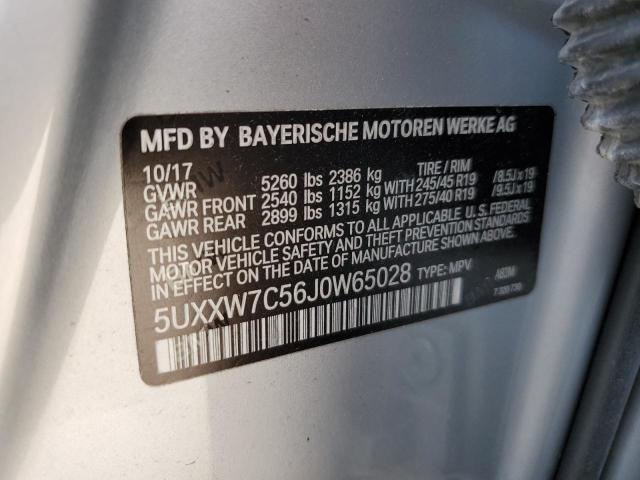 VIN 5UXXW7C56J0W65028 2018 BMW X4 no.13