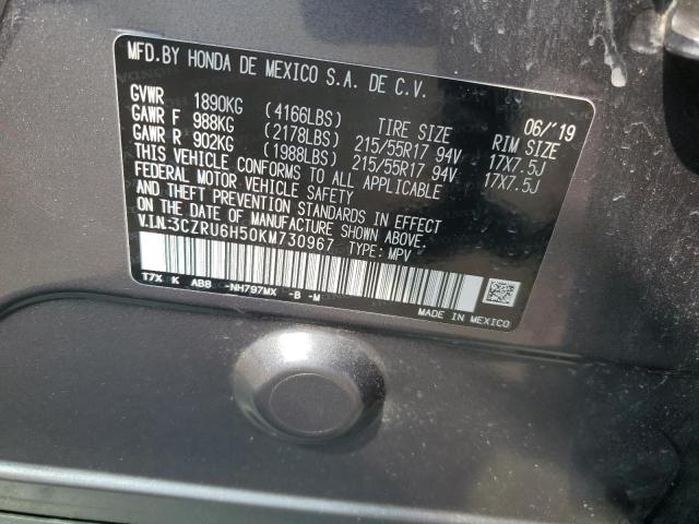 2019 HONDA HR-V 3CZRU6H50KM730967