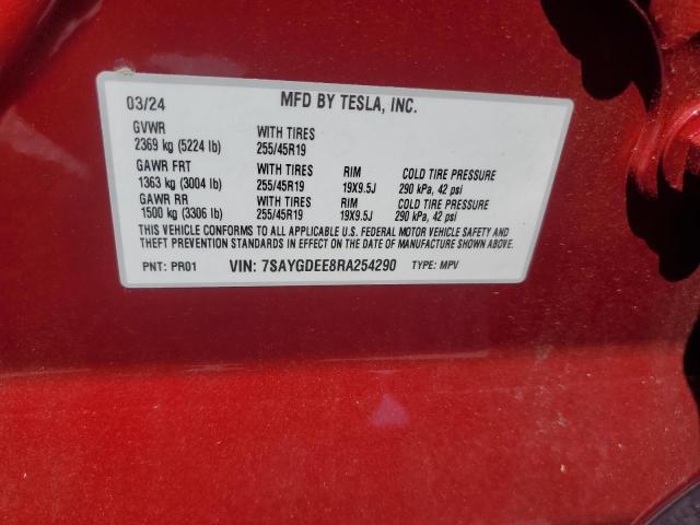 2024 TESLA MODEL Y - 7SAYGDEE8RA254290