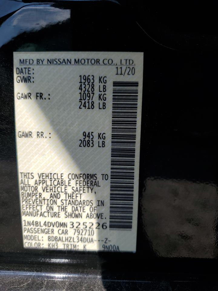 Lot #2928666702 2021 NISSAN ALTIMA SV