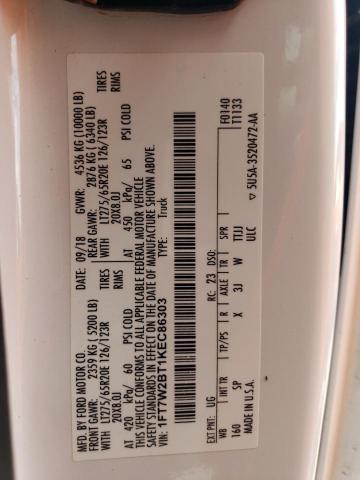 2019 FORD F250 SUPER - 1FT7W2BT1KEC86303