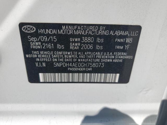 2016 HYUNDAI ELANTRA SE - 5NPDH4AE0GH758073