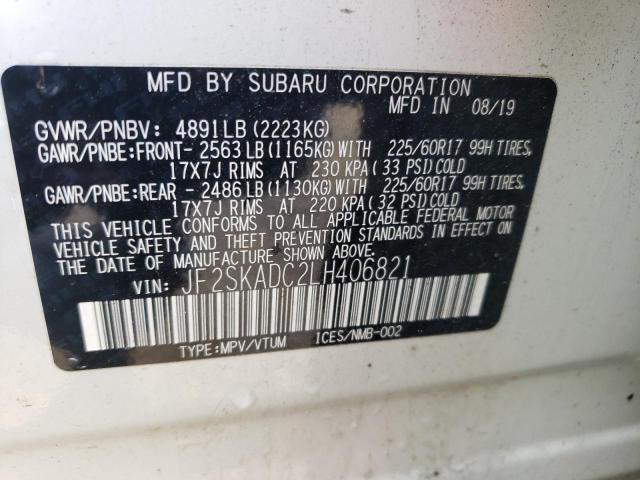 2020 SUBARU FORESTER JF2SKADC2LH406821